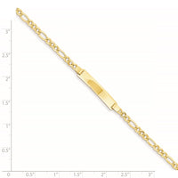 Thumbnail for 14k Semi-solid Polished Figaro Link ID Bracelet