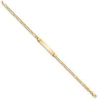 Thumbnail for 14k Semi-solid Polished Figaro Link ID Bracelet