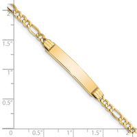 Thumbnail for 14k Semi-solid Polished Figaro Link ID Bracelet