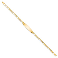 Thumbnail for 14k Semi-solid Soft Diamond Shape Figaro Link ID Bracelet