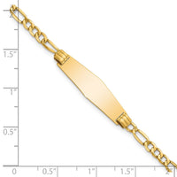 Thumbnail for 14k Semi-solid Soft Diamond Shape Figaro Link ID Bracelet