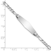Thumbnail for 14k WG Semi-solid Soft Diamond Shape Figaro Link ID Bracelet
