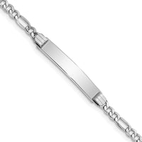 Thumbnail for 14k WG Polished Semi-Solid Figaro Link ID Bracelet