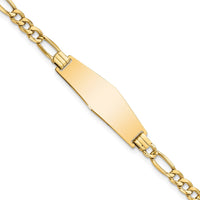 Thumbnail for 14k Semi-solid Soft Diamond Shape Figaro Link ID Bracelet