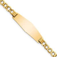 Thumbnail for 14k Semi-solid Soft Diamond Shape Curb Link ID Bracelet