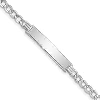 Thumbnail for 14k WG Polished Semi-Solid Cuban ID Bracelet