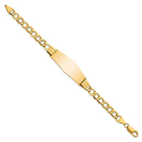 Thumbnail for 14k Semi-Solid Soft Diamond Shape Curb Link ID Bracelet
