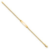 Thumbnail for 14k Semi-solid Soft Diamond Shape Cuban ID Bracelet