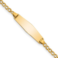 Thumbnail for 14k Semi-solid Soft Diamond Shape Cuban ID Bracelet