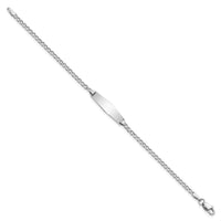 Thumbnail for 14k WG Semi-solid Soft Diamond Shape Cuban ID Bracelet