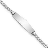Thumbnail for 14k WG Semi-solid Soft Diamond Shape Cuban ID Bracelet
