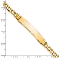 Thumbnail for 14k Polished Semi-Solid Cuban ID Bracelet