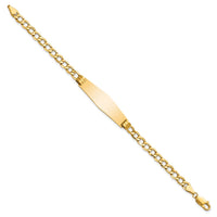 Thumbnail for 14k Polished Semi-Solid Soft Diamond Shape Cuban ID Bracelet