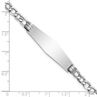 Thumbnail for 14k WG Polished Semi-Solid Soft Diamond Shape Cuban ID Bracelet