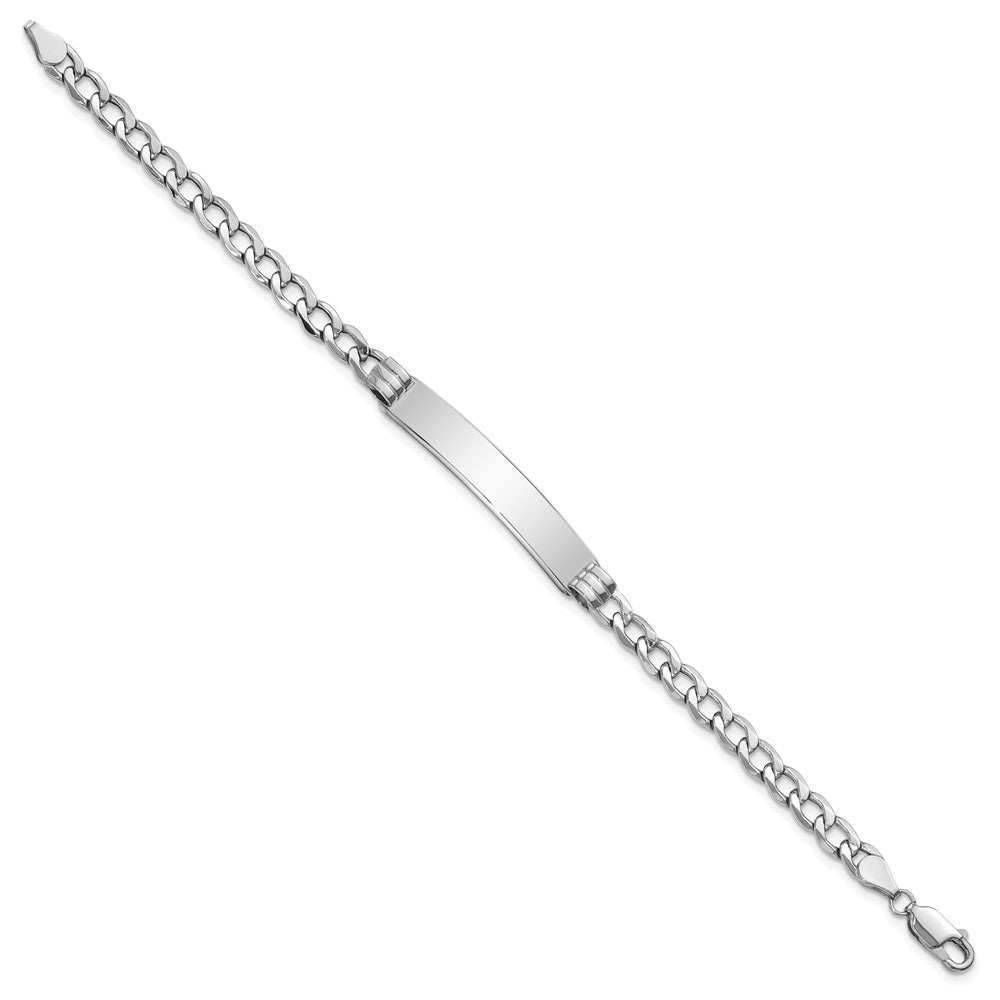 14k Polished Semi-Solid Cuban ID Bracelet