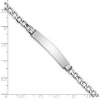 Thumbnail for 14k Polished Semi-Solid Cuban ID Bracelet