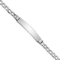 Thumbnail for 14k WG Polished Semi-Solid Cuban ID Bracelet