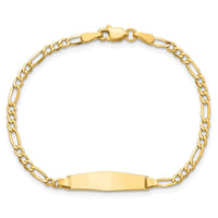 Thumbnail for 14k Semi-Solid Soft Diamond Shape Figaro ID Bracelet
