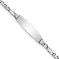 Thumbnail for 14K WG Semi-solid Soft Diamond Shape Figaro ID Bracelet
