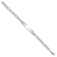 Thumbnail for 14K WG Polished Semi-Solid Soft Diamond Shape Figaro ID Bracelet