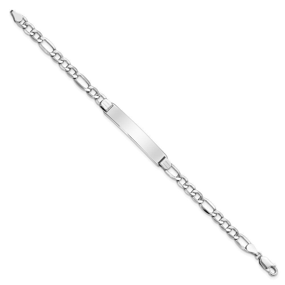 14k Polished Semi-Solid Figaro ID Bracelet
