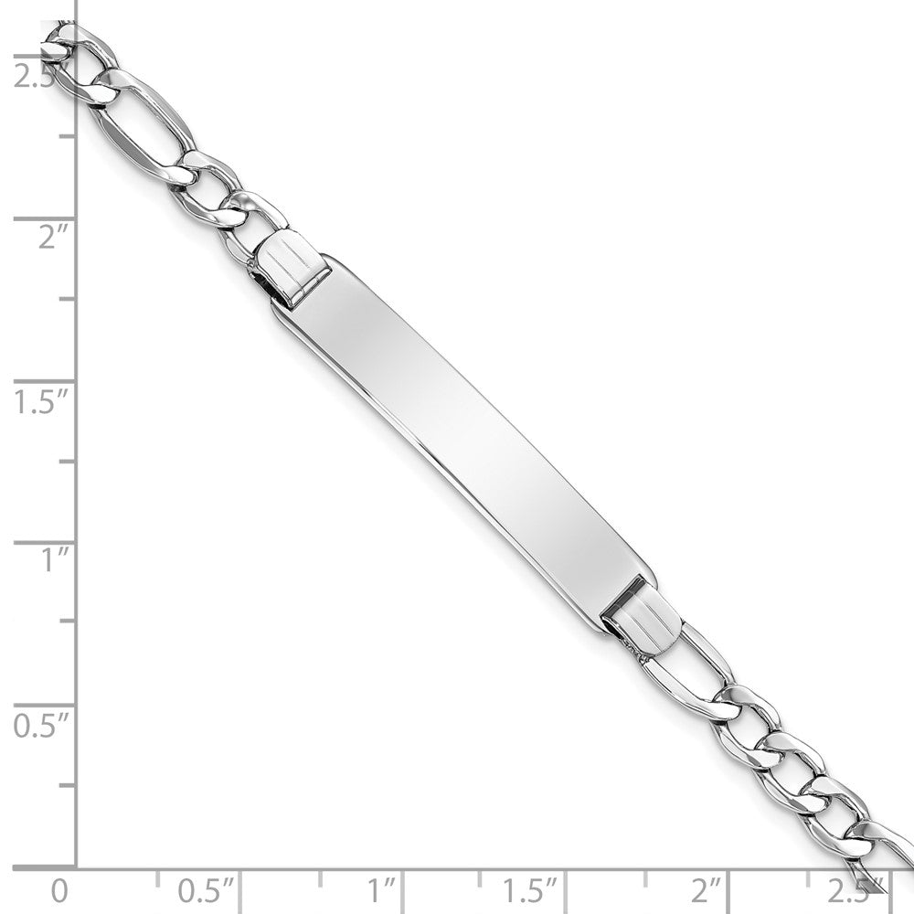 14k Polished Semi-Solid Figaro ID Bracelet