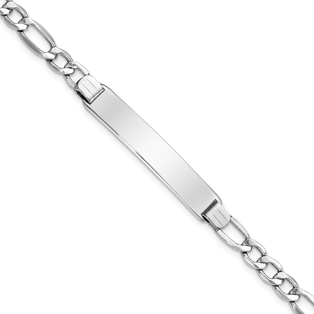 14k Polished Semi-Solid Figaro ID Bracelet