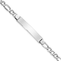Thumbnail for 14K WG Polished Semi-Solid Figaro ID Bracelet