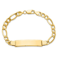 Thumbnail for 14k Polished Semi-Solid Figaro ID Bracelet