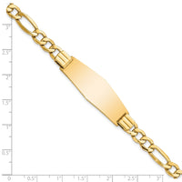 Thumbnail for 14k Polished Semi-Solid Soft Diamond Shape Figaro ID Bracelet