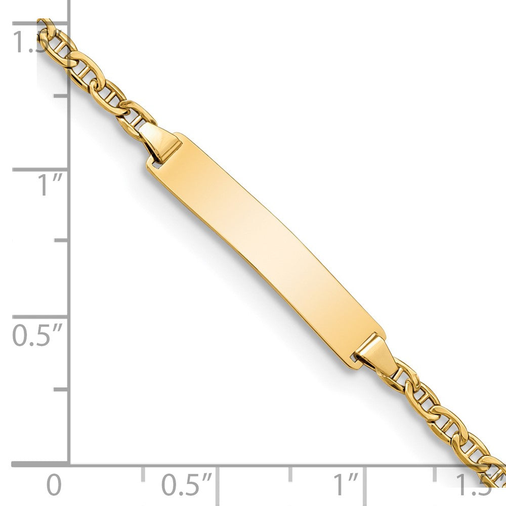 14k Semi-Solid Polished Anchor  ID Bracelet