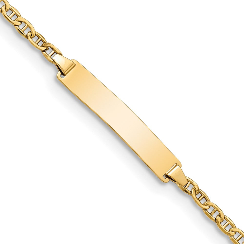 14k Semi-Solid Polished Anchor  ID Bracelet