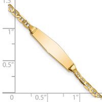 Thumbnail for 14k Semi-solid Soft Diamond Shape Anchor ID Bracelet