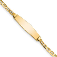 Thumbnail for 14k Semi-solid Soft Diamond Shape Anchor ID Bracelet