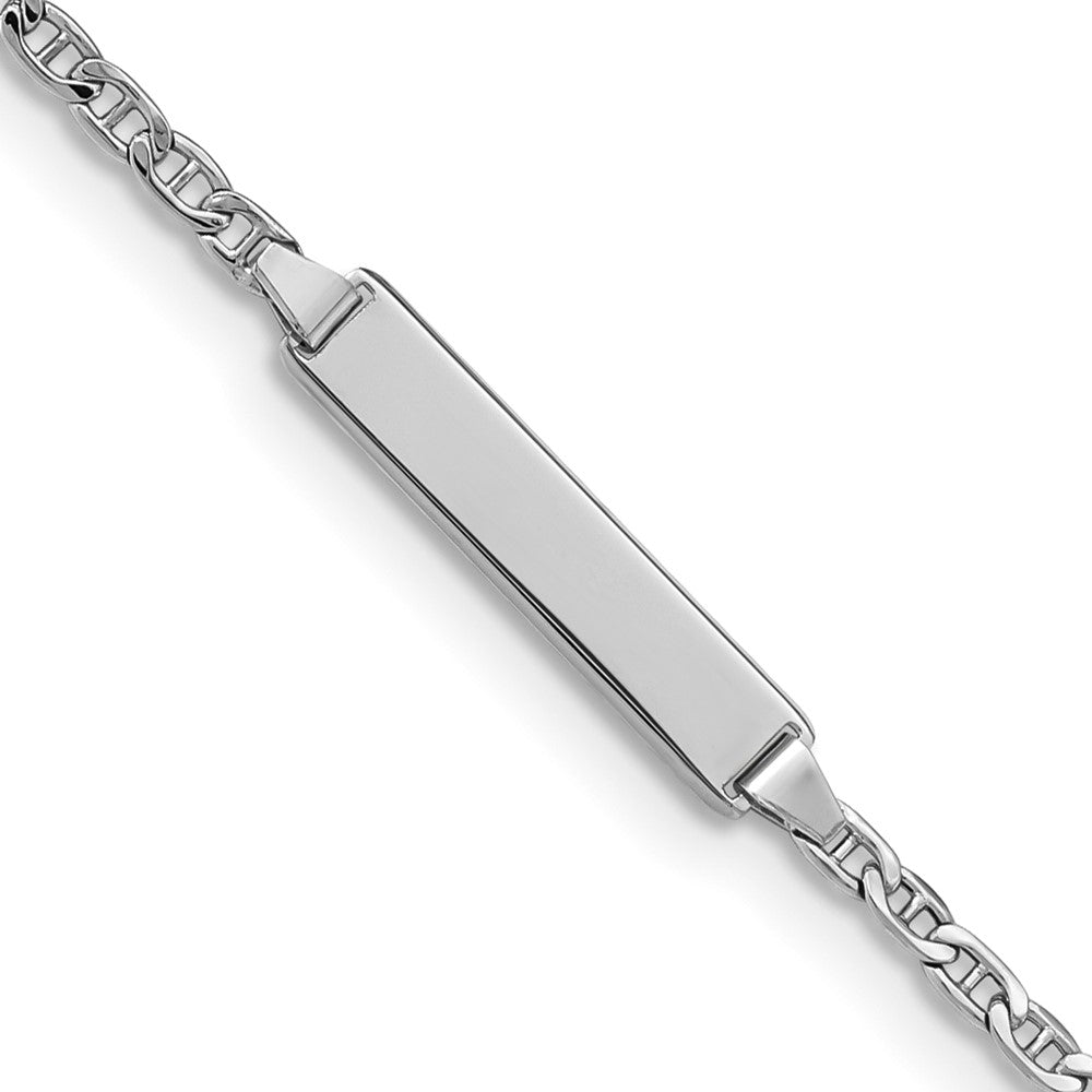 14k Semi-Solid Polished Anchor  ID Bracelet