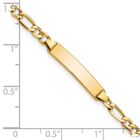 Thumbnail for 14k Semi-Solid Figaro Link ID Bracelet
