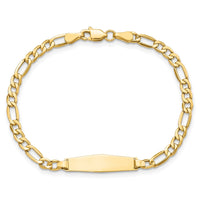 Thumbnail for 14k Semi-Solid Soft Diamond Shape Figaro Link ID Bracelet