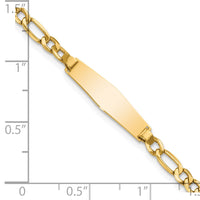 Thumbnail for 14k Semi-Solid Soft Diamond Shape Figaro Link ID Bracelet