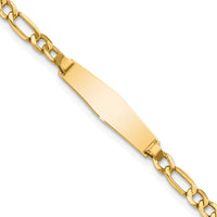 Thumbnail for 14k Semi-Solid Soft Diamond Shape Figaro Link ID Bracelet