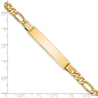 Thumbnail for 14k Semi-Solid Figaro Link ID Bracelet