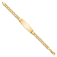 Thumbnail for 14k Semi-solid Soft Diamond Shape Curb Link ID Bracelet