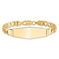 Thumbnail for 14k Semi-solid Soft Diamond Shape Curb Link ID Bracelet