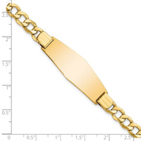 Thumbnail for 14k Semi-solid Soft Diamond Shape Curb Link ID Bracelet