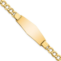 Thumbnail for 14k Semi-solid Soft Diamond Shape Curb Link ID Bracelet