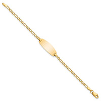 Thumbnail for 14k Semi-Solid Oval Figaro ID Bracelet