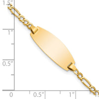 Thumbnail for 14k Semi-Solid Oval Figaro ID Bracelet