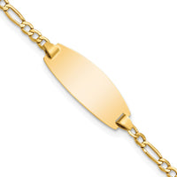 Thumbnail for 14k Semi-Solid Oval Figaro ID Bracelet