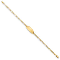 Thumbnail for 14k White Gold Semi-Solid Oval Figaro ID Bracelet