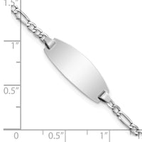 Thumbnail for 14k White Gold Semi-Solid Oval Figaro ID Bracelet