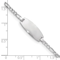 Thumbnail for 14k White Gold Semi-Solid Oval Figaro ID Bracelet